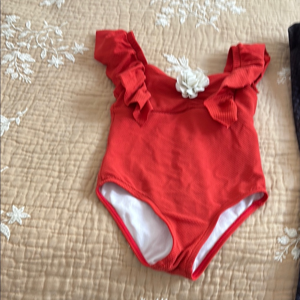 Janie and Jack Red Ruffled Bodysuit